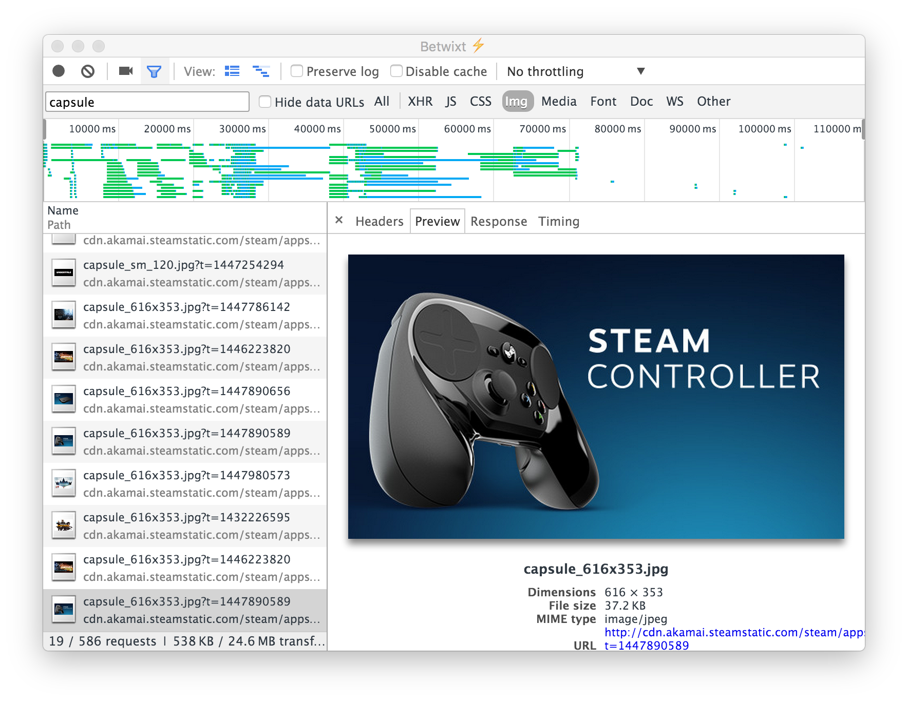Betwixt - network analyzer